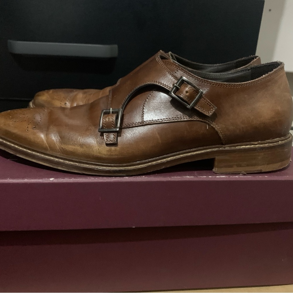 Bruno Magli Brown Double Monk Dress Shoes